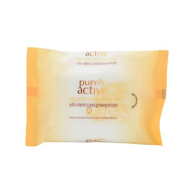 Purely Active Age Supreme Facial Wipes Makeup Remover Wet Tissue (25 Pieces)