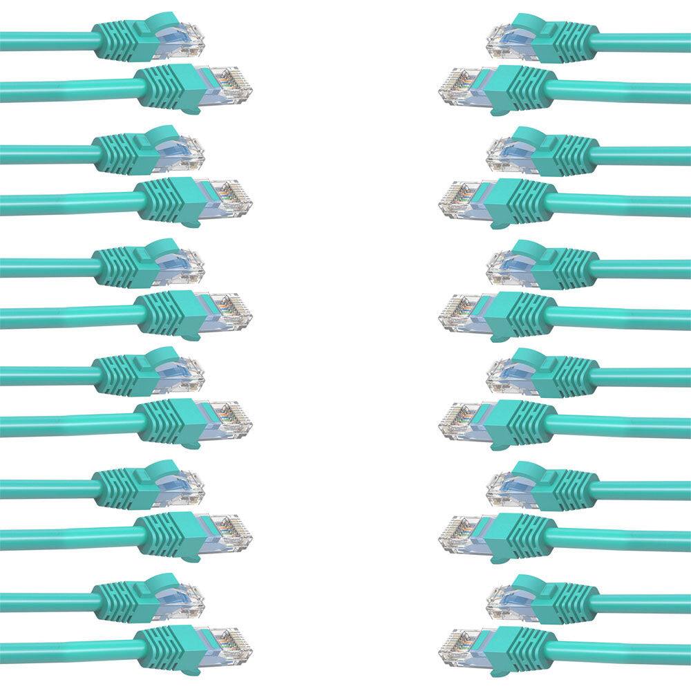 Cruxtec 0.3m CAT6/RJ45 Network Lead Cable LAN Ethernet CAT 6 Router Cord GRN (12 Pack)