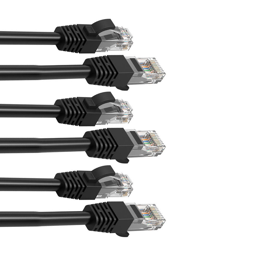 Cruxtec 0.5m CAT6/RJ45 Network Lead Cable LAN Ethernet Internet Cord Black (3 Pack)