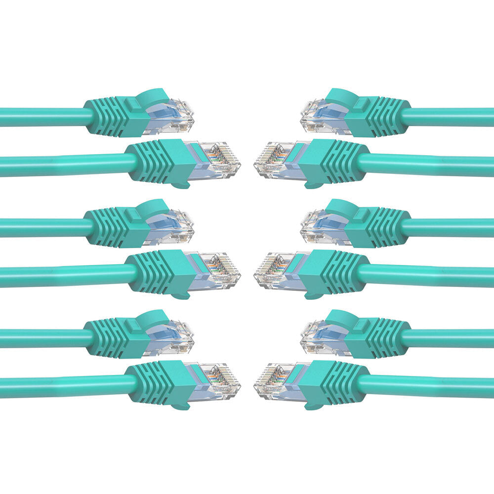 Cruxtec 0.5m CAT6/RJ45 Network Lead Cable LAN Ethernet Internet Cord Green (6 Pack)