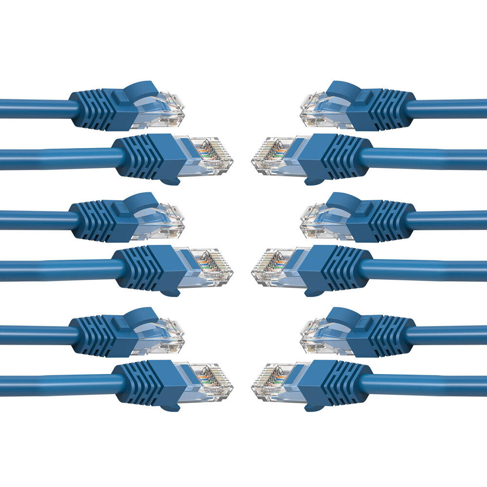 Cruxtec 1m CAT6/RJ45 Network Lead Cable LAN Ethernet Internet Router Cord BL (6 Pack)