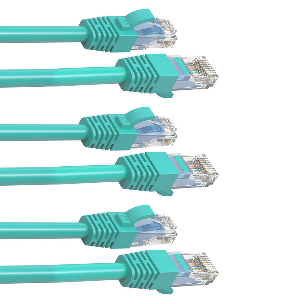 Cruxtec 1m CAT6/RJ45 Network Lead Cable LAN Ethernet Internet Router Cord GRN (3 Pack)