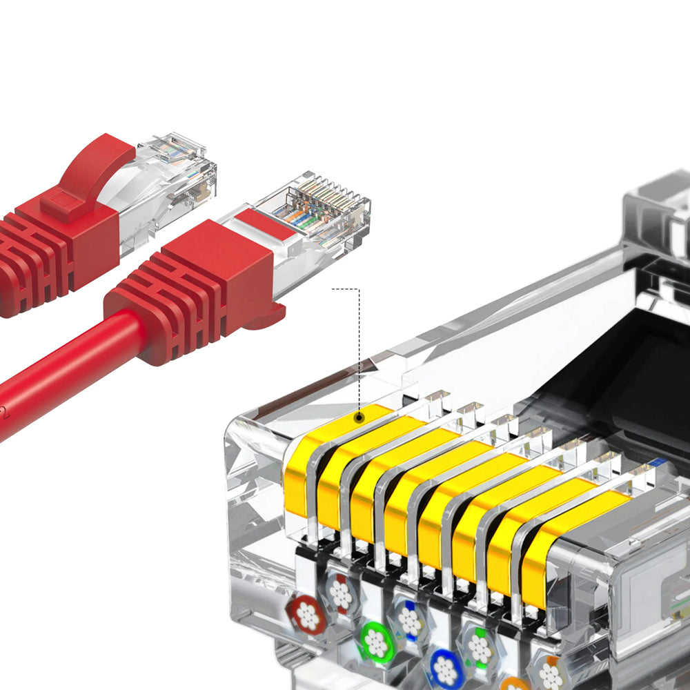 Cruxtec RJ45 Internet LAN 1m CAT6 10GbE Gigabit Speed Ethernet PVC Cable Red — image 2