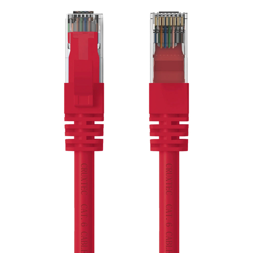 Cruxtec RJ45 Internet LAN 1m CAT6 10GbE Gigabit Speed Ethernet PVC Cable Red (6 Pack) — image 6