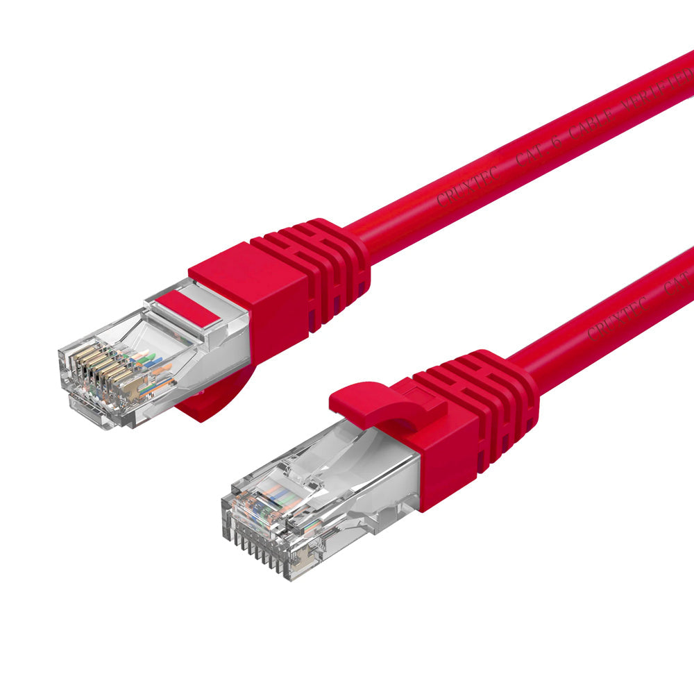 Cruxtec RJ45 Internet LAN 1m CAT6 10GbE Gigabit Speed Ethernet PVC Cable Red (6 Pack) — image 3