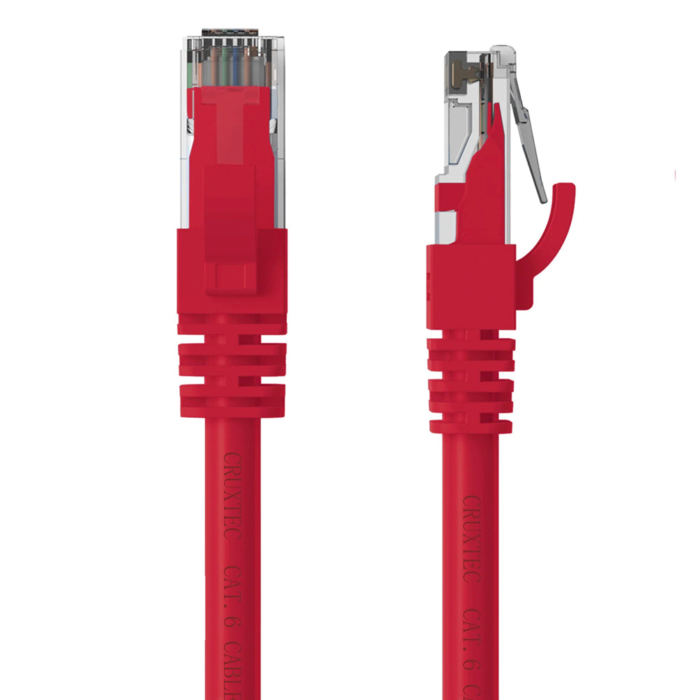 Cruxtec RJ45 Internet LAN 1m CAT6 10GbE Gigabit Speed Ethernet PVC Cable Red