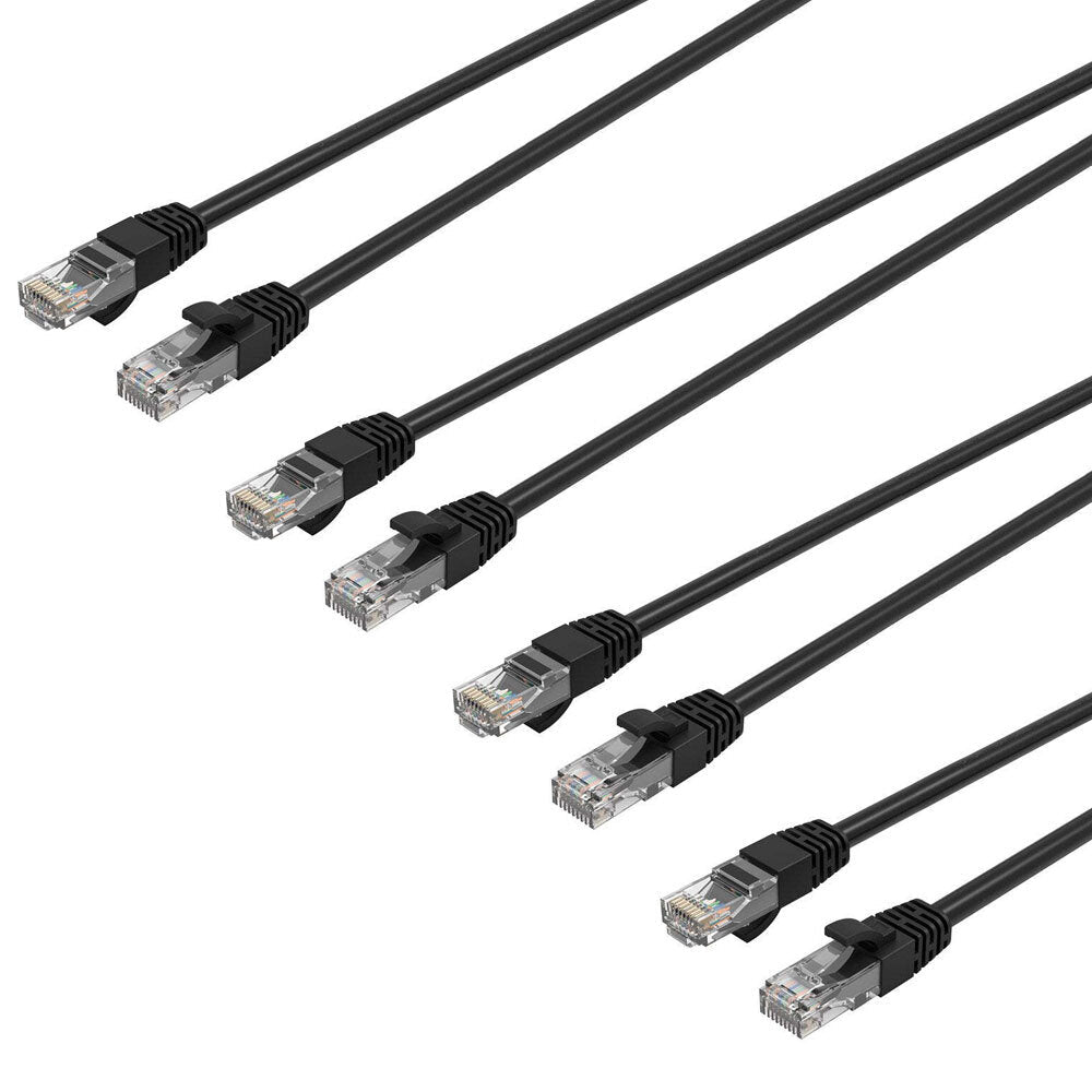 Cruxtec 5m Cat6 RJ45 LAN Internet Ethernet Network Cable - Black (4 Pack)