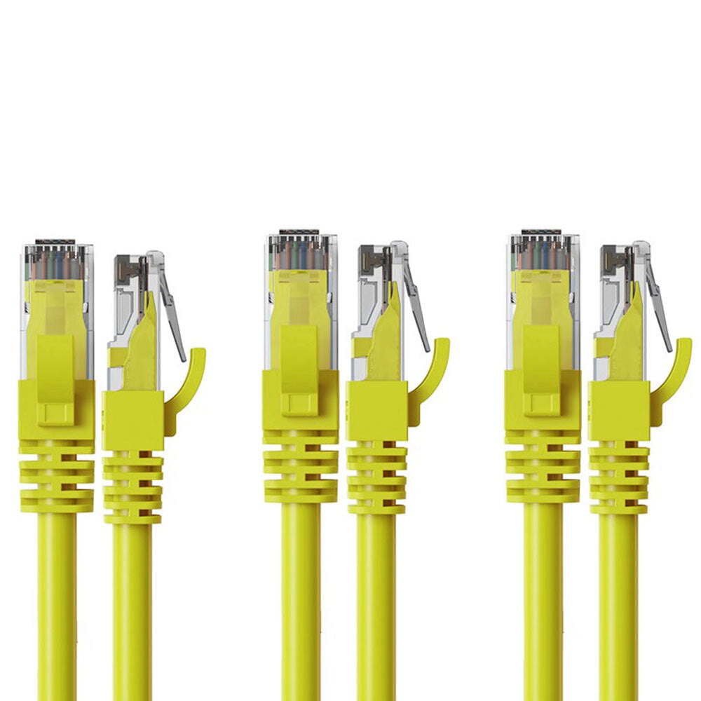 Cruxtec Cat6 Ethernet Cable Yellow 5m (3 Pack)