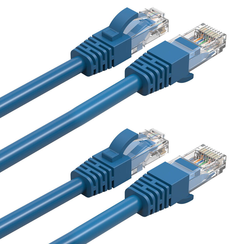 Cruxtec 10m CAT6/RJ45 Network Lead Cable LAN Ethernet Internet Router Cord BL (2 Pack)
