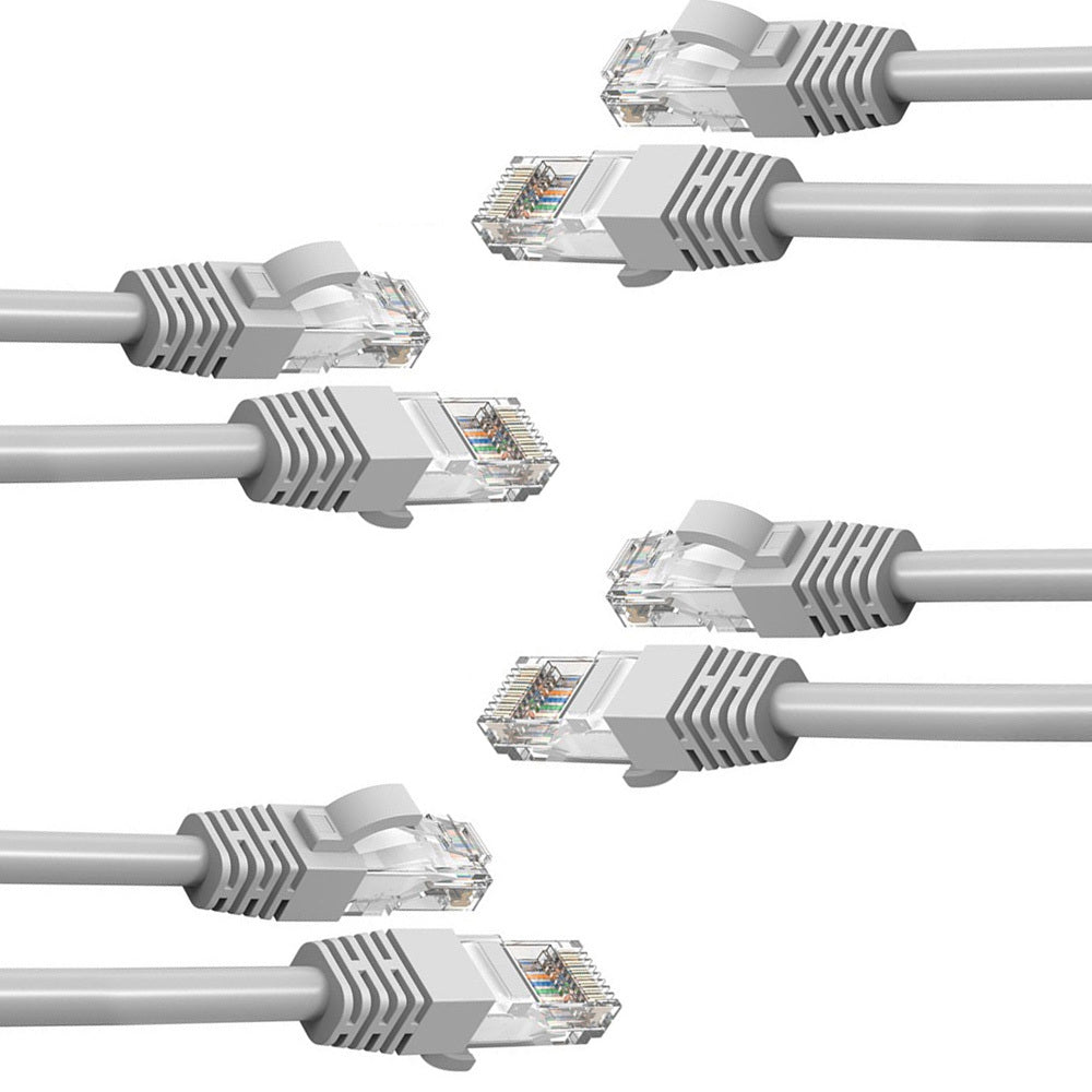Cruxtec 10m CAT6/RJ45 Network Lead Cable LAN Ethernet Internet Router Cord WH (4 Pack)