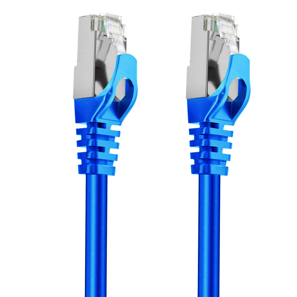 Cruxtec 1m Cat7 RJ45 10GbE Sf/ftp Triple Shielding Ethernet Network Cable Blue — image 2