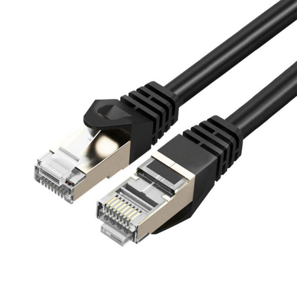 Cruxtec 10m Cat7 RJ45 10GbE Sf/ftp Triple Shielding Ethernet Network Cable Black