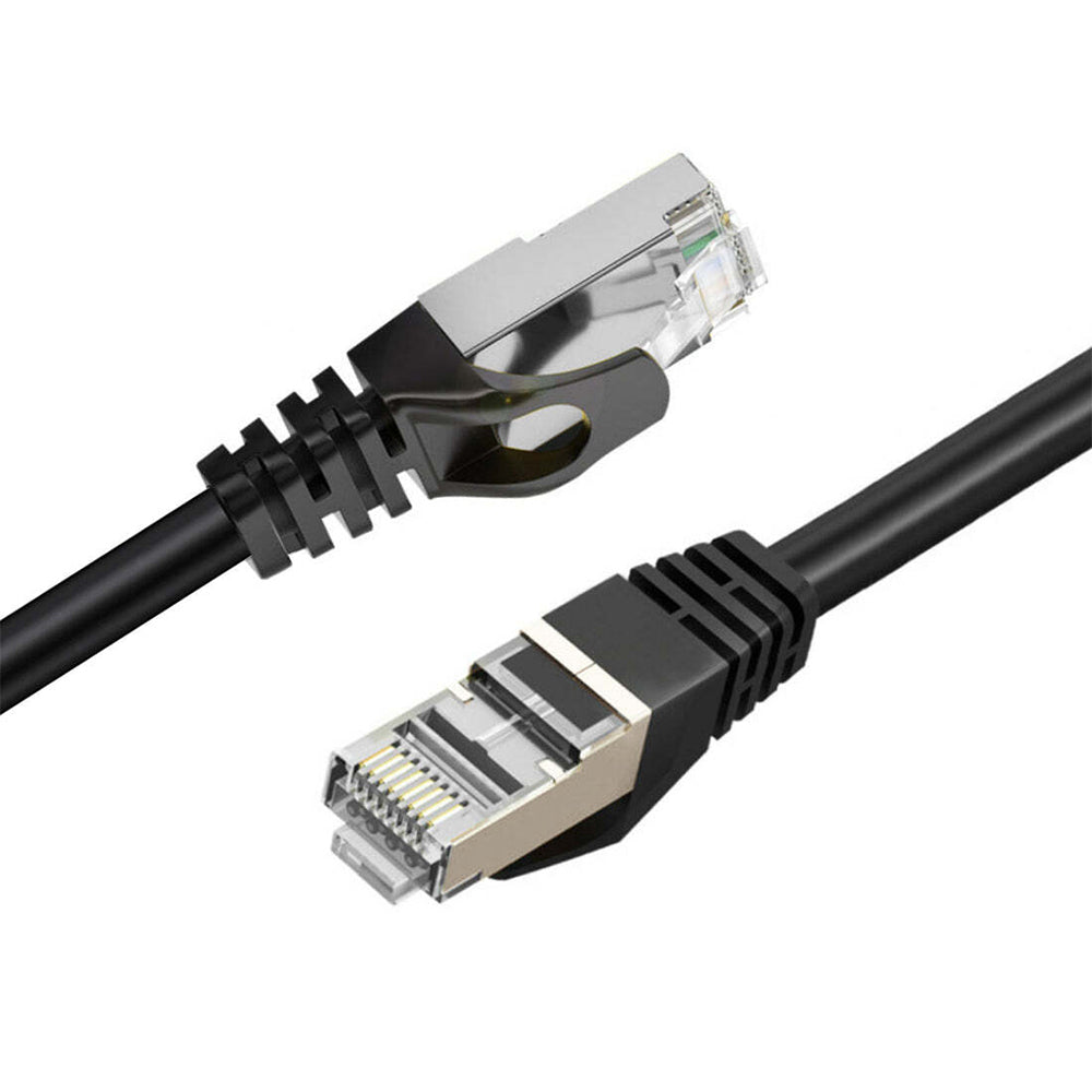Cruxtec 10m Cat7 RJ45 10GbE Sf/ftp Triple Shielding Ethernet Network Cable Black — image 4