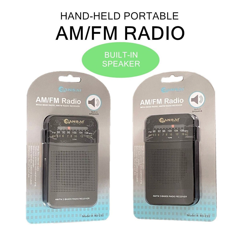 Sansai AM/FM Mega Bass 2-Band Portable Speaker Radio Receiver Dark Grey 11.7cm — image 3