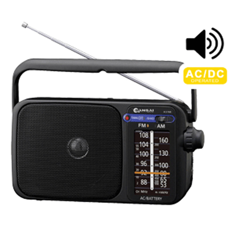 Sansai Am/Fm Black Portable Radio Speaker/Earphone Plug Jack/On Battery/Power Ac/Dc — image 3
