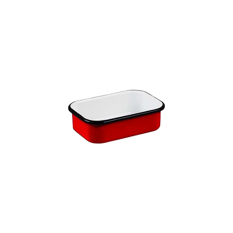 Urban Style Enamelware Multipurpose 14.5cm Rectangle Tray w/ Black Rim Red (2 Pack) — image 2