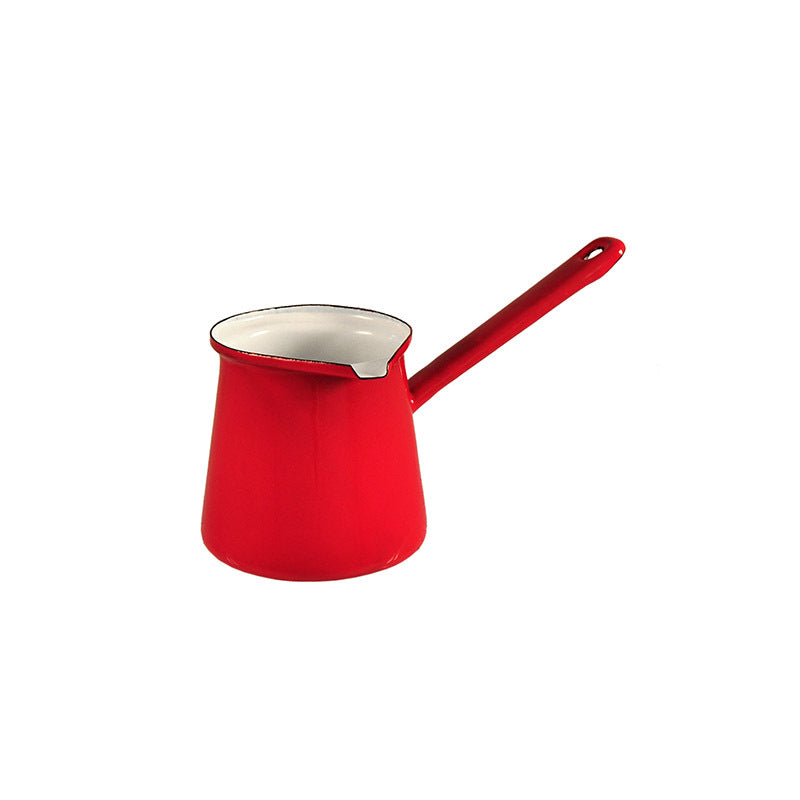 Urban Style Enamelware Urban Style 250ml Enamelware Turkish 5 Coffee Pot Chai Latte Warmer w/Handle Red
