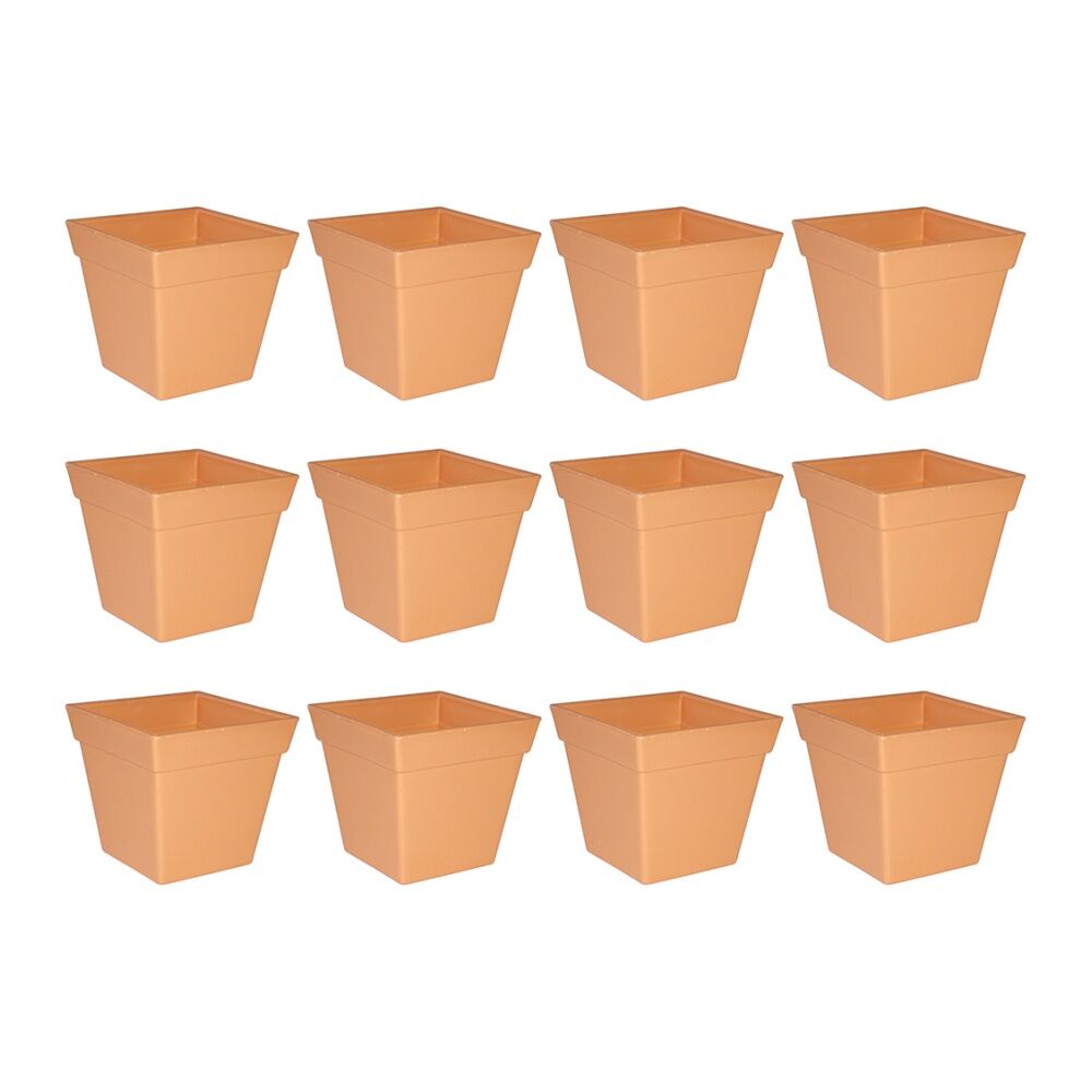 Homeleisure Replicotta Square Pot 100mm Outdoor Decorative Garden Decor (12 Pack)