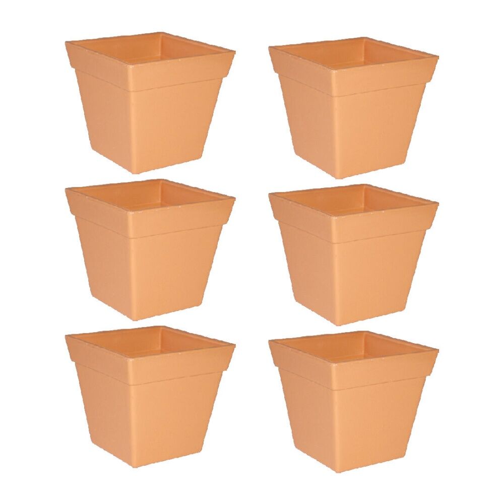 Homeleisure Replicotta Square Pot 100mm Outdoor Decorative Garden Decor (6 Pack)