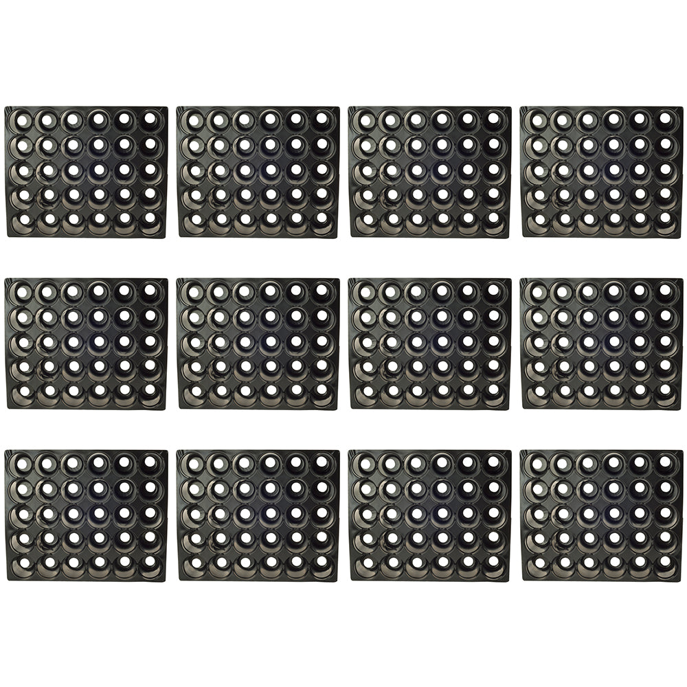 Homeleisure 30-Round Cell Plastic Seedling Tray Plant Propagation Black (12 Pieces)