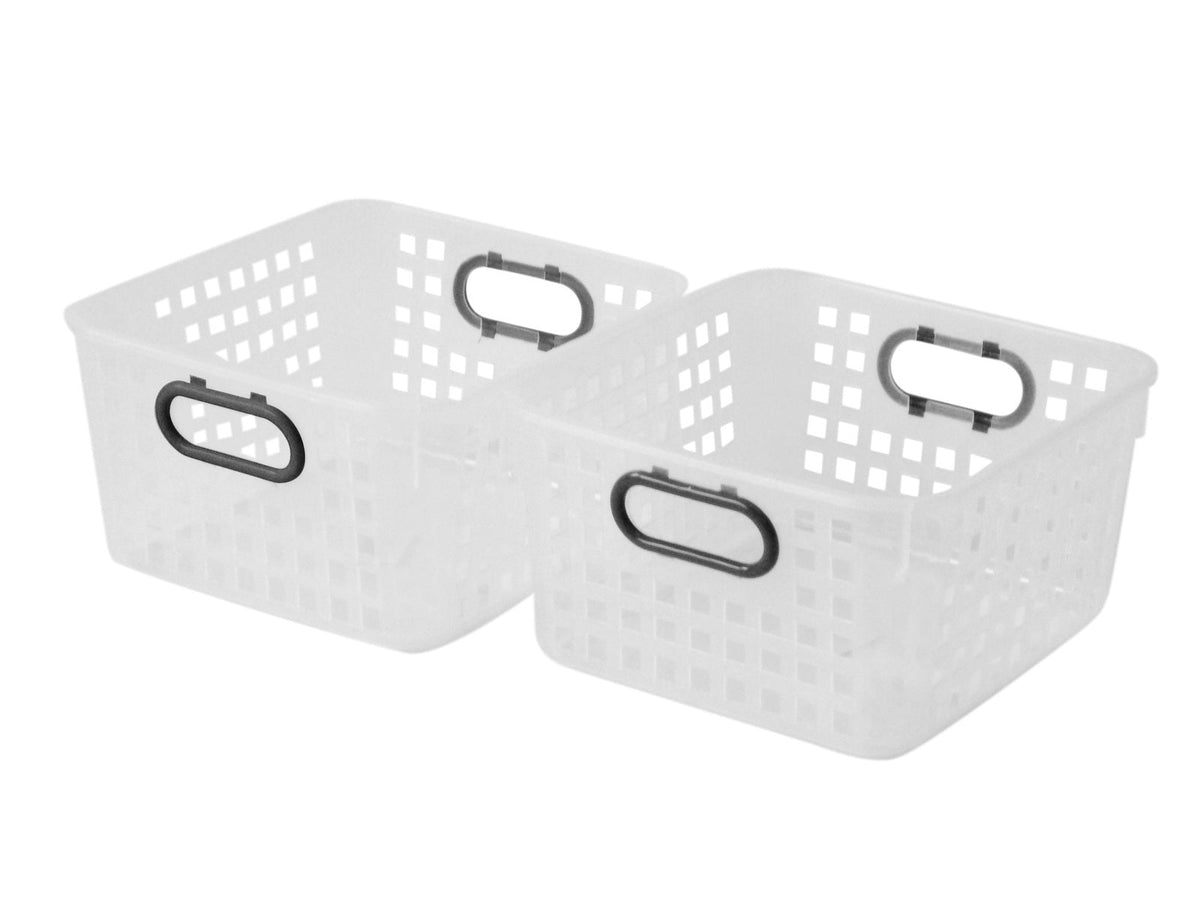 Homeleisure Square Basket W/Handles Clear Laundry Cleaning (6 Pack) — image 2