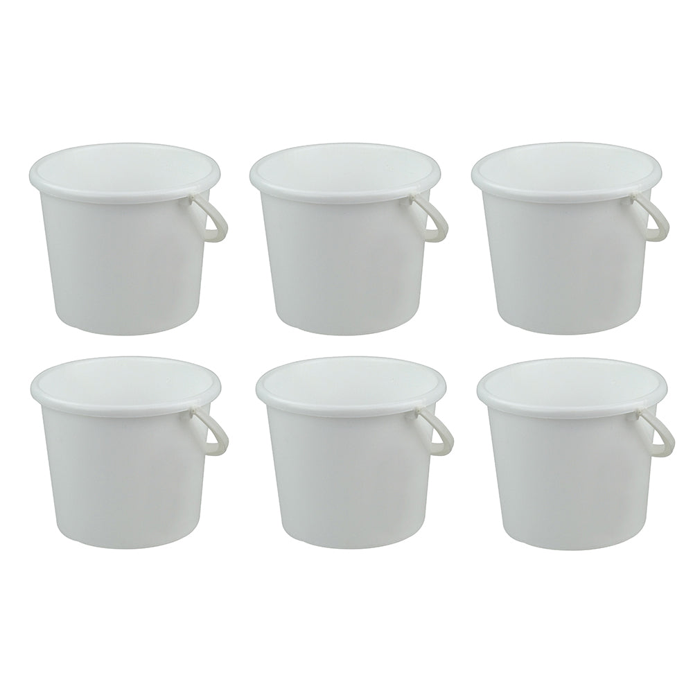 Homeleisure Home Leisure Pail W/Handle 3L White Laundry Cleaning Home Organisation (6 Pack)