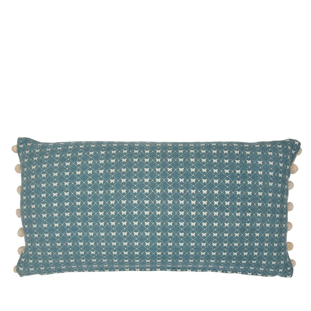 Belle Butterfly Lace Rectangle Cushion Cover Bedding 60x30cm Powder Blue