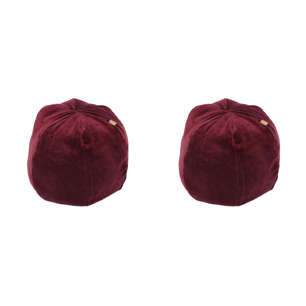 Belle Velvet Ruby Red Ballroom Cushion Seat Cover Round 30cm (2 Pack)
