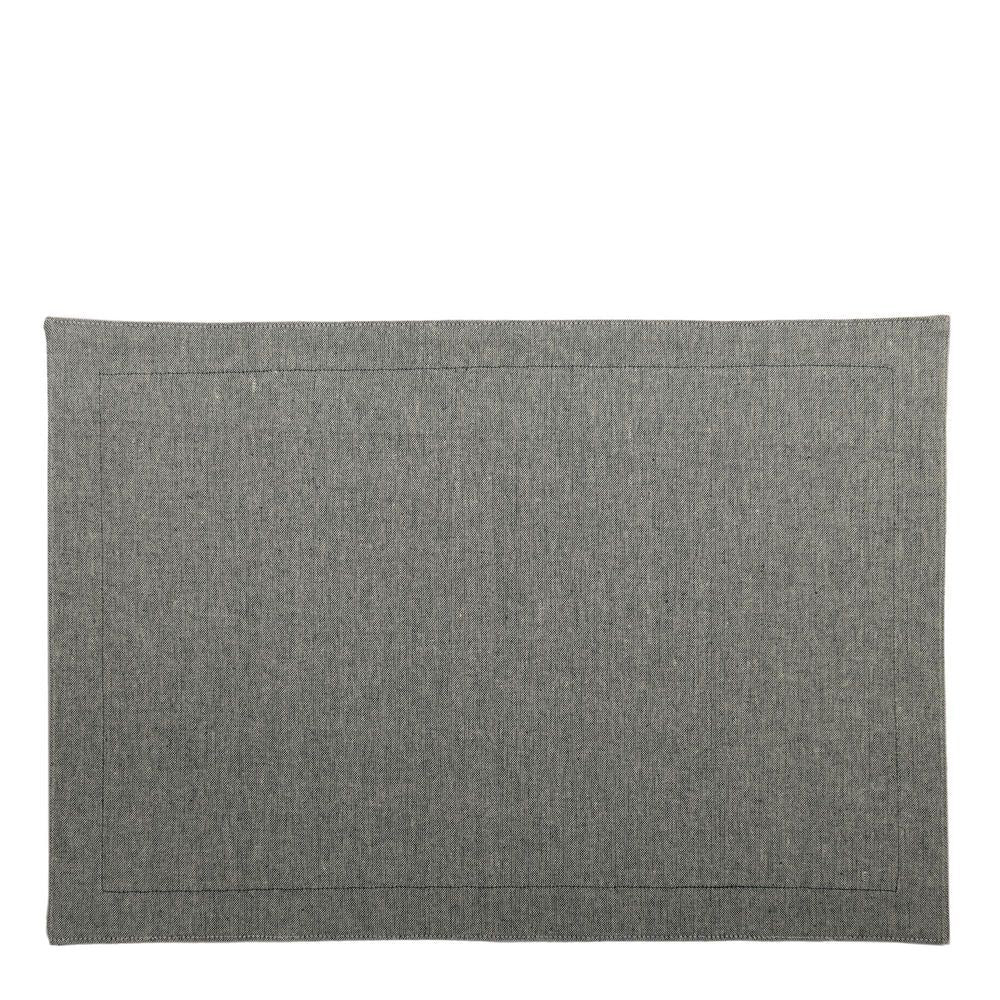 Belle 4pc Belle Chambray Cotton Placemat Set 48x33cm Rect Table Protector Mat Navy (2 Pack) — image 2