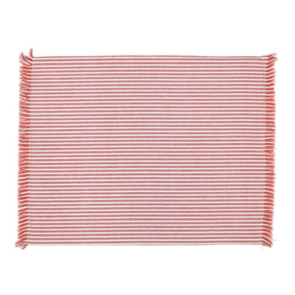 Belle Abby Stripe 2-Side Cotton Blend Placemat Set 48x33cm Rect Terracotta (4 Pieces)