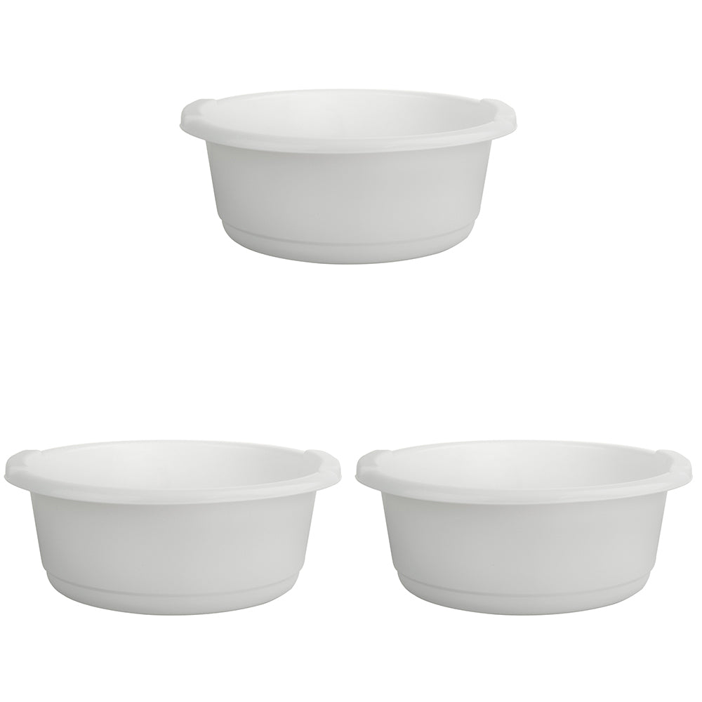 Homeleisure Basin Round 6L White Laundry Cleaning (3 Pack)