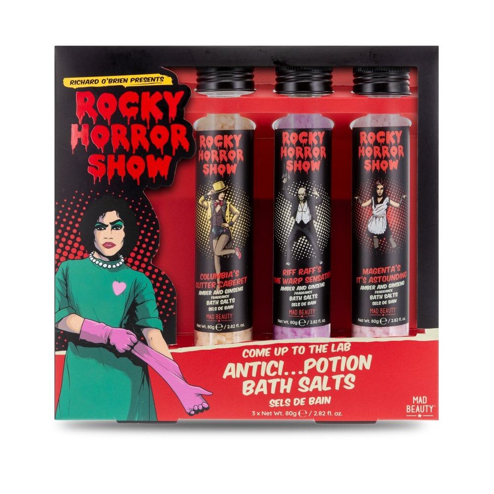 Rocky Horror Show Amber and Ginseng Potion Bottle Shaped Bubble Bath Trio