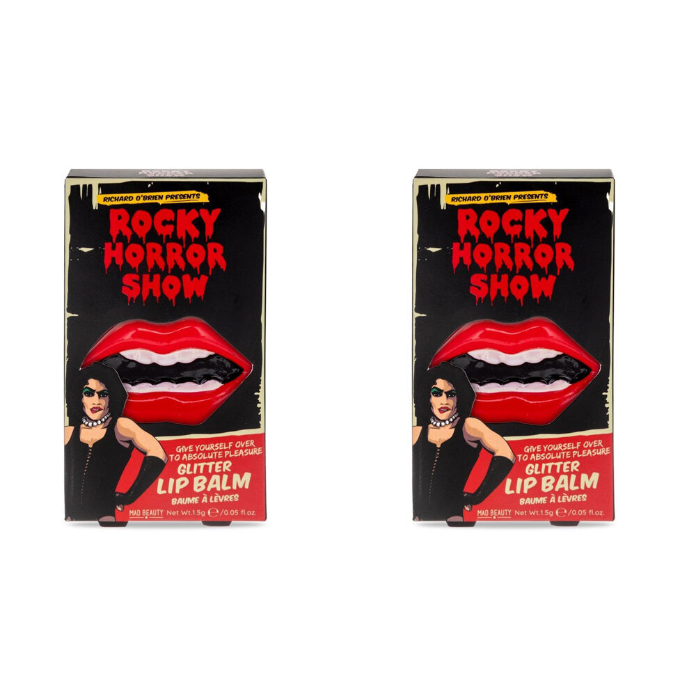 Rocky Horror Show Tinned Scented Moisturising Glitter Lip Balm Cherry (2 Pack)