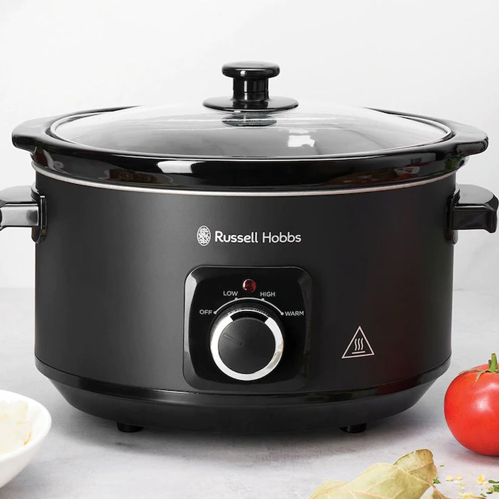 Russell Hobbs RHSC4A Electric 4L Slow Cooker/Ceramic Bowl Pot w/ Lid Matte Black — image 3