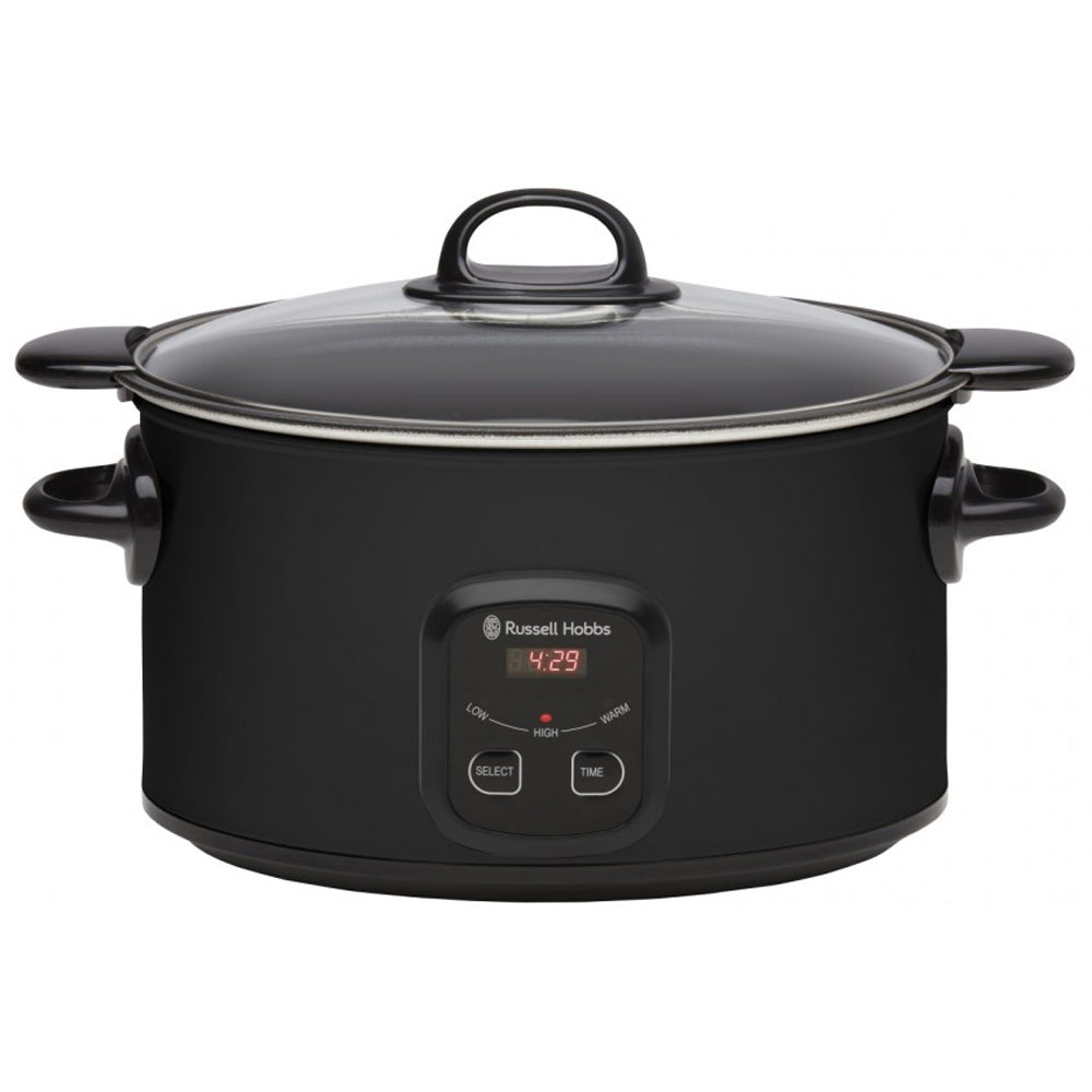 Russell Hobbs RHSC650BLK Electric 6L Searing Slow Cooker Pot w/ Lid Matte Black