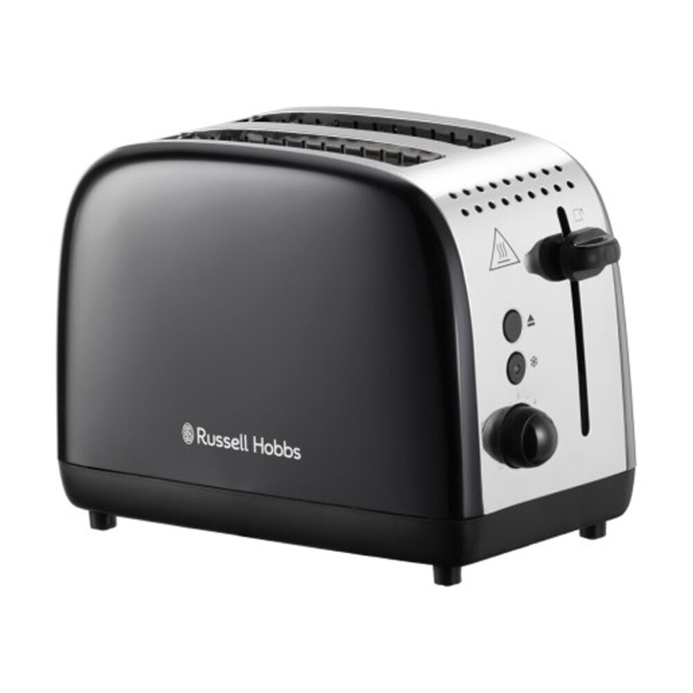 Russell Hobbs Colous Plus 2 Slice Toaster High Lift Wide Slots Black