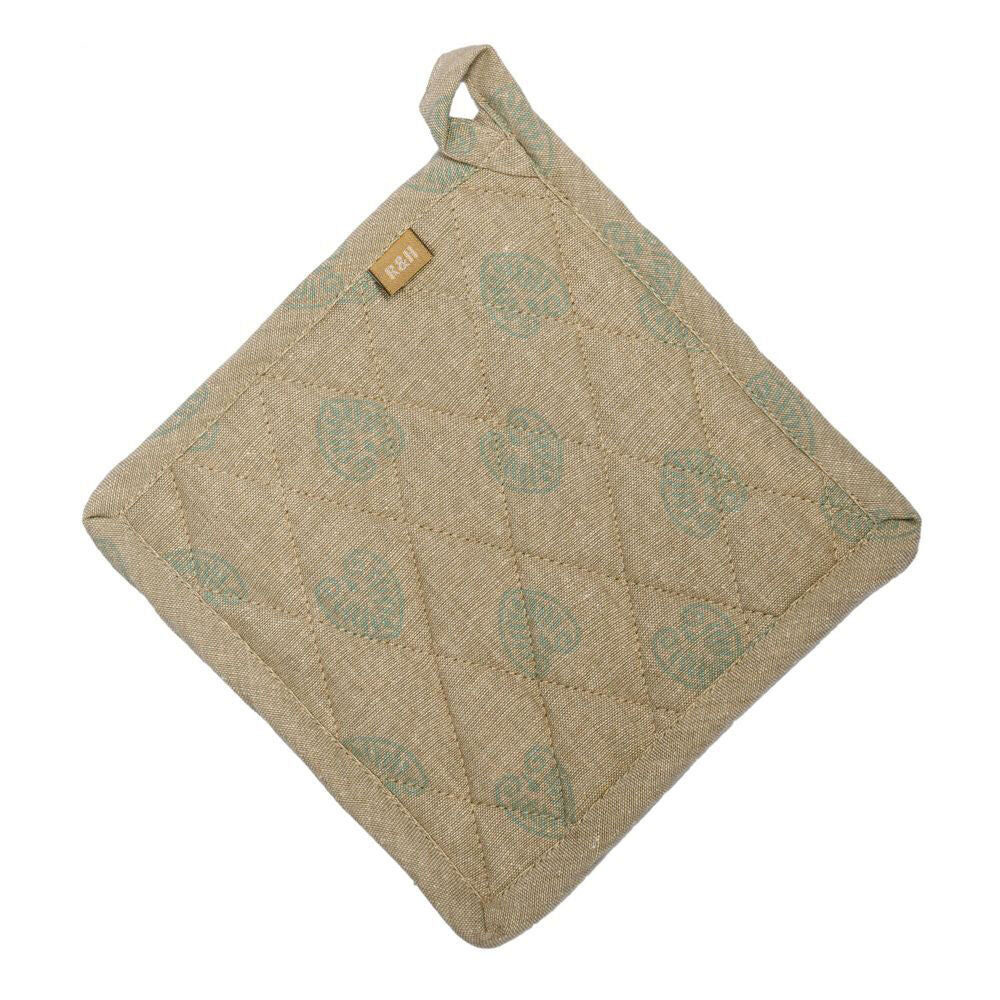 Belle Mandalay Kitchen Cotton Pot/Pan Holder/Trivet Mat 20x20cm Square Sky Grey
