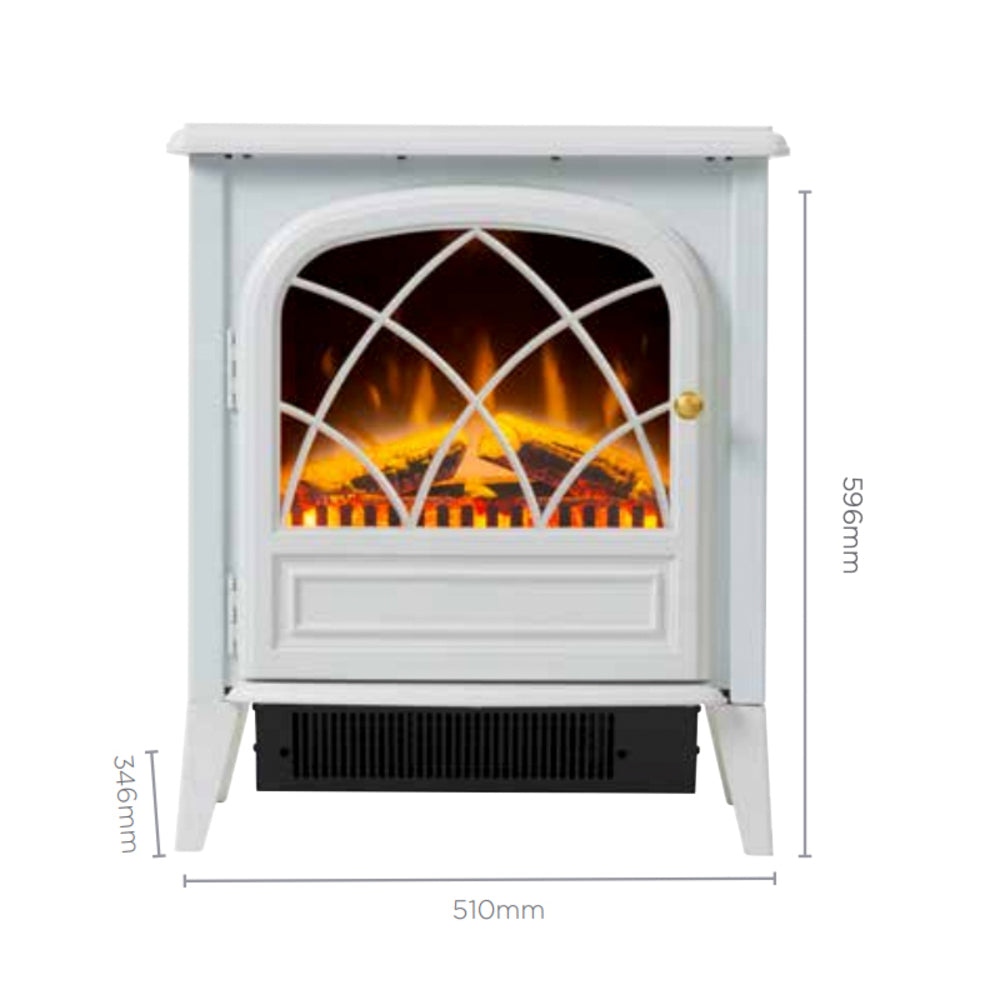 Dimplex Ritz White 2000KW 60cm Electric Fireplace Stove Freestanding Heater — image 3