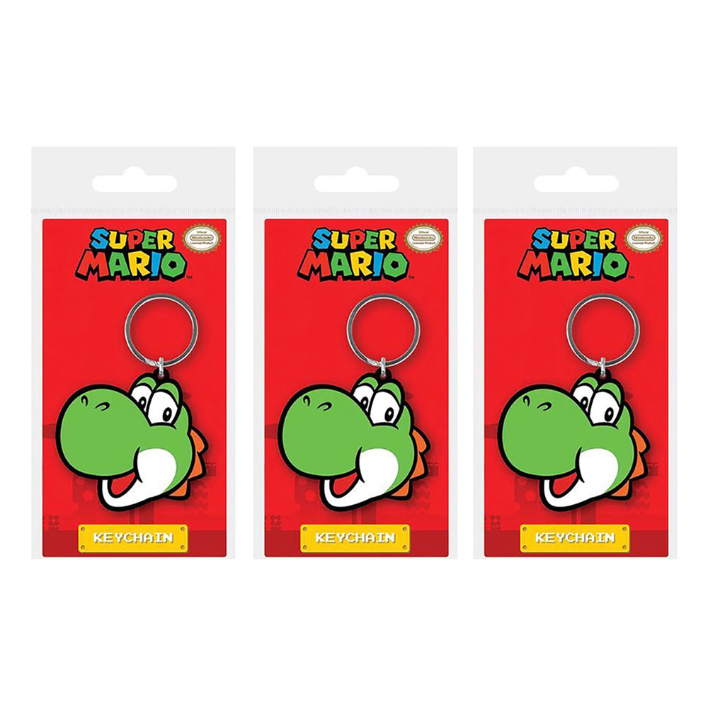 Super Mario Bros Characters Themed Yoshi Kids/Childrens Keyring/Keychain (3 Pack)