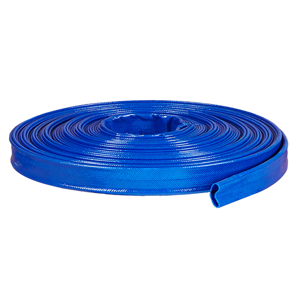 Rural Max 4-Bar Pressure PVC Lay Flat Water Discharge Hose 1"x50m Roll Blue