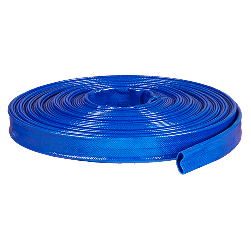 Rural Max 4-Bar Pressure PVC Lay Flat Water Discharge Hose 2"x25m Roll Blue