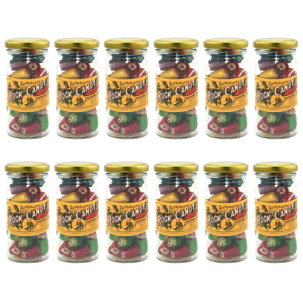 Melbourne Rock Candy Melbourne Fruit Rocks Rock Candy Sweet Confectionery Lollies 170g Handmade (12 Pack)