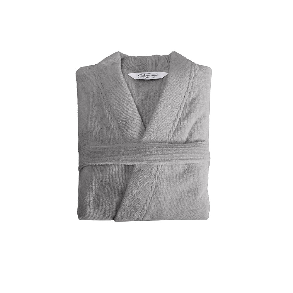 Onkaparinga Luxe 100% Turkish Cotton Soft Bathrobe & Towel Set One Size Fits Most Grey — image 2