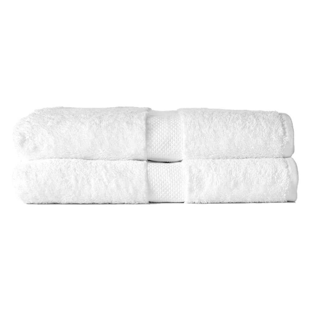 Canningvale 2pc Royal Splendour Bath Sheet Set Luxury Towels 100 Cotton Large Sheets 90x160cm — White