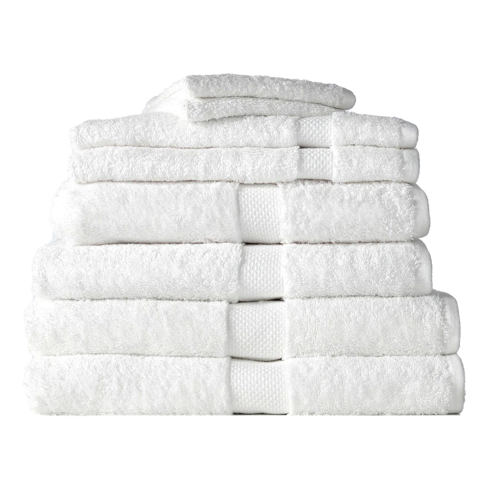 Canningvale Royal Splendour Home Decor Bathroom Bath Towel Set (8 Pieces) — White