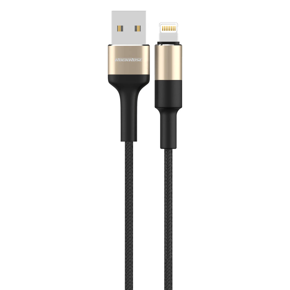 Rockrose Acacia AL 1m 2.4A Nylon Braided USB-A Charging Cable For Apple iPhone
