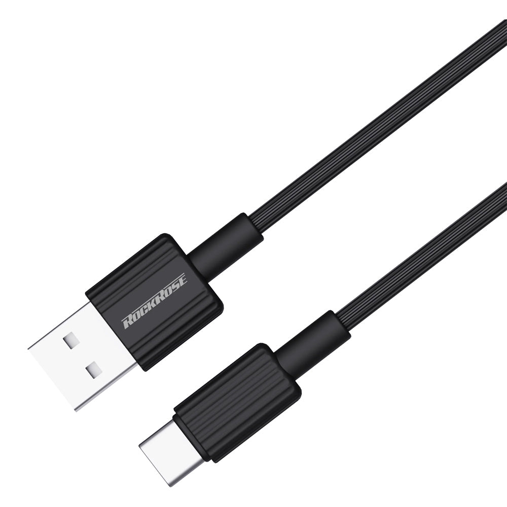 Rockrose Arrow AM 2.4A USB to USB-C Phone Charging PC Data Sync Cable BLK 1m — image 2