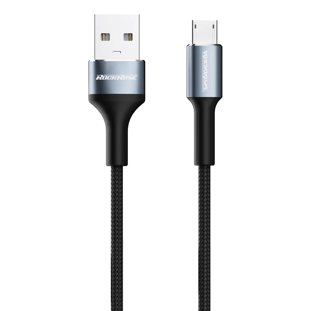 Rockrose Aspire AM 2.4A USB to Micro USB Phone/PC Data Sync/Charging Cable 1m