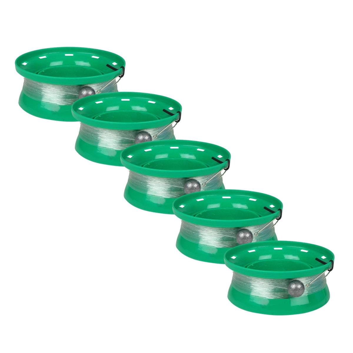 Fishteck Handcaster Camping Outdoor Fishing Accesories 4.5In Rigged 30Lb 50M (5 Pack)