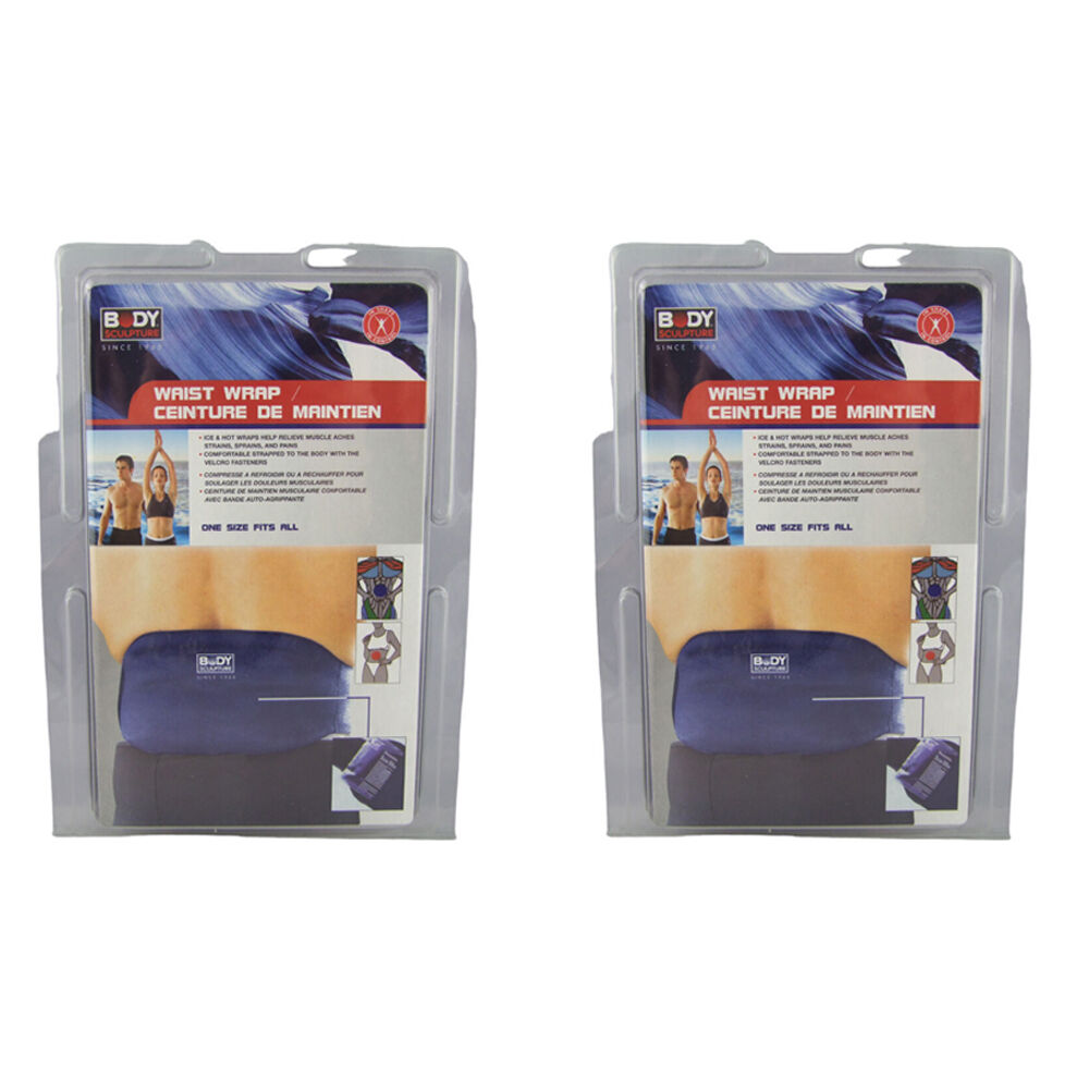 Body Sculpture Waist Support Wrap Protector Hot/Cold Therapy Neoprene (2 Pack)